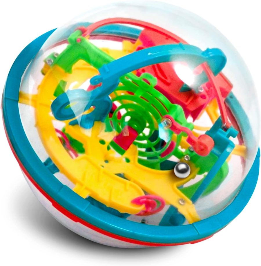 Maze Ball, 3D Interactive Maze Sphere Game (16cm, 6.3’’) with 118 Obstacles Labyrinth Puzzle Ball Kids Education Toys Magical Brain Teasers Boy Gifts