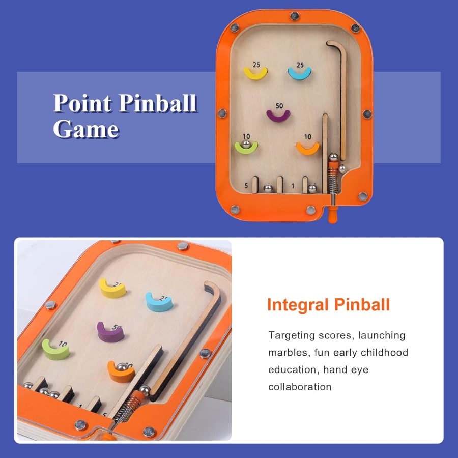 Marble Maze for Kids 3+ -  Pinball Machine Game, Preschool Educational Toy, Toddler Activities, Learning Resources, Hand-Eye Coordination Training - Image 2