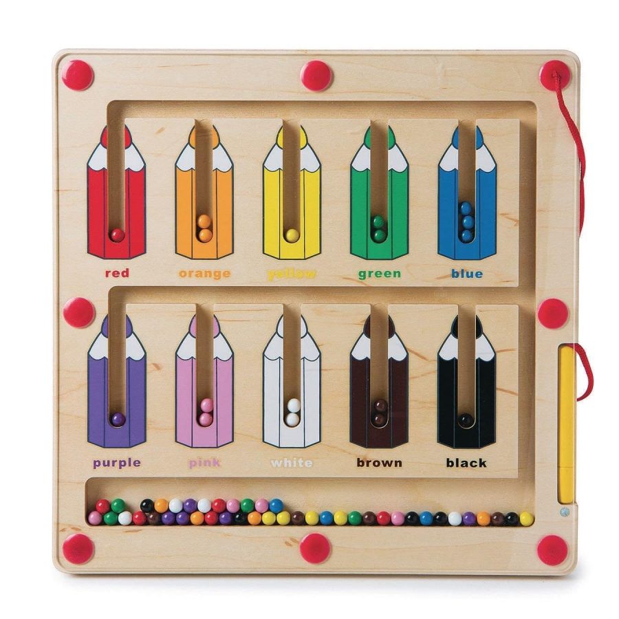 Constructive Playthings Color Matching Game with Magnetic Toys for Kids Ages 3+, Wooden Magnetic Color Sorting and Counting  Educational Kids Game