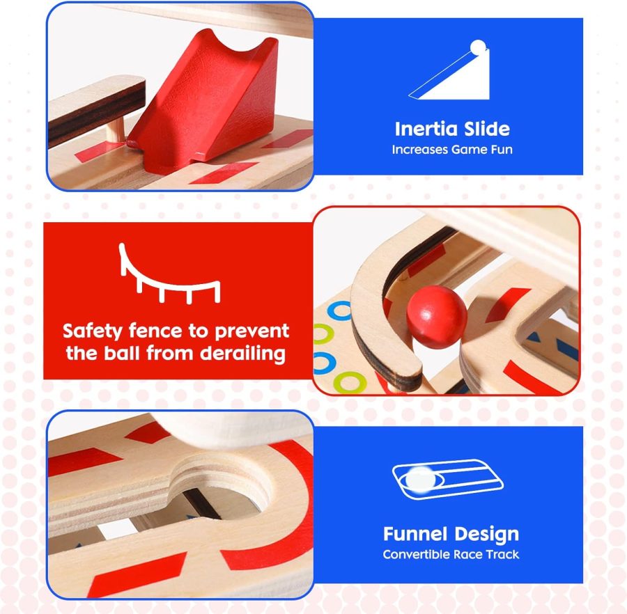 Ball Tracker Wooden Ball Drop Toy for Toddlers, Educational Wooden Ball Run Toy Race Track Set, Ball Drop Tracker Sensory Toys for Gifts 3 4 5 Years Old Toddler Boys Girls - Image 2