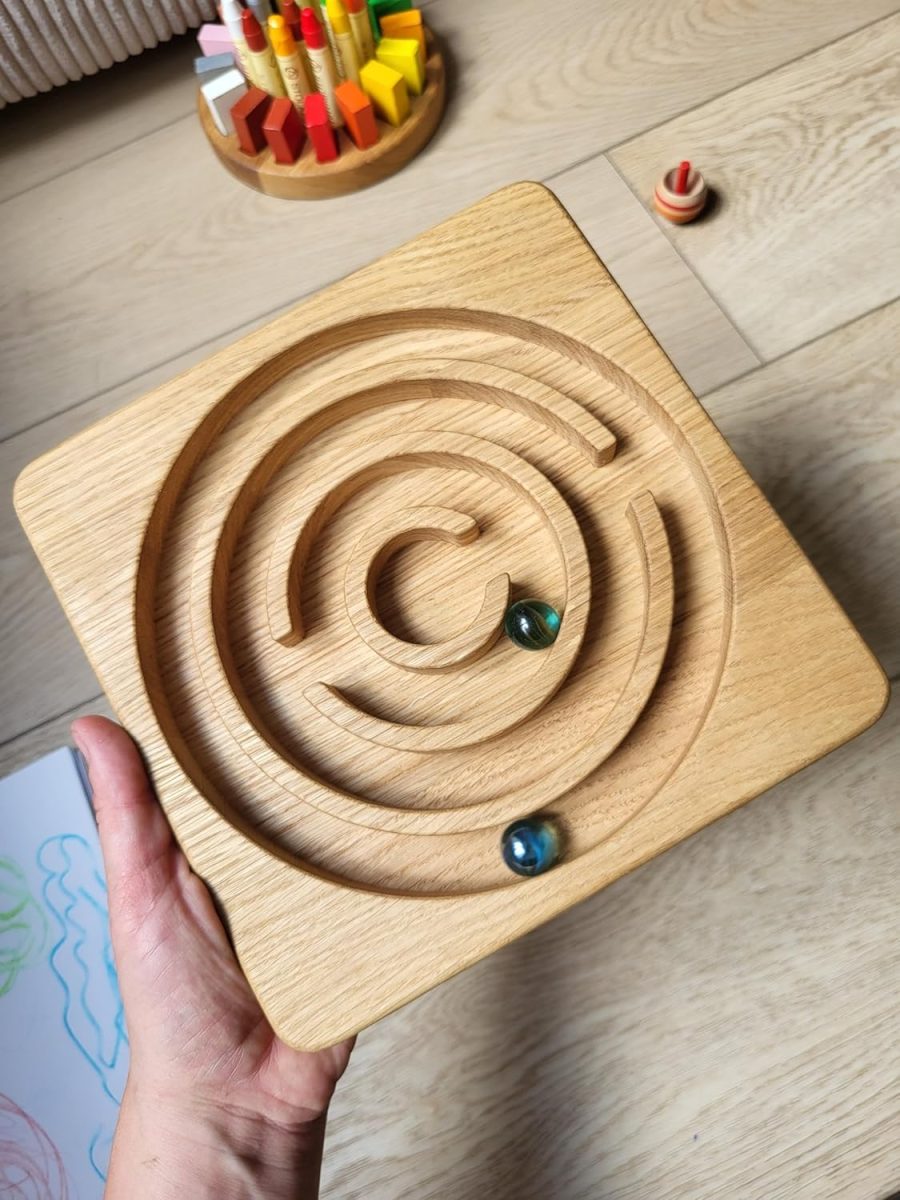 Wooden Maze Marble Labyrinth Kids Gift  Gift Educational Toy Game Motor Skill Toys Developmental Toys Learning Preschool Toys Marble Run mini simple toddler gift unique gift for kids - Image 2